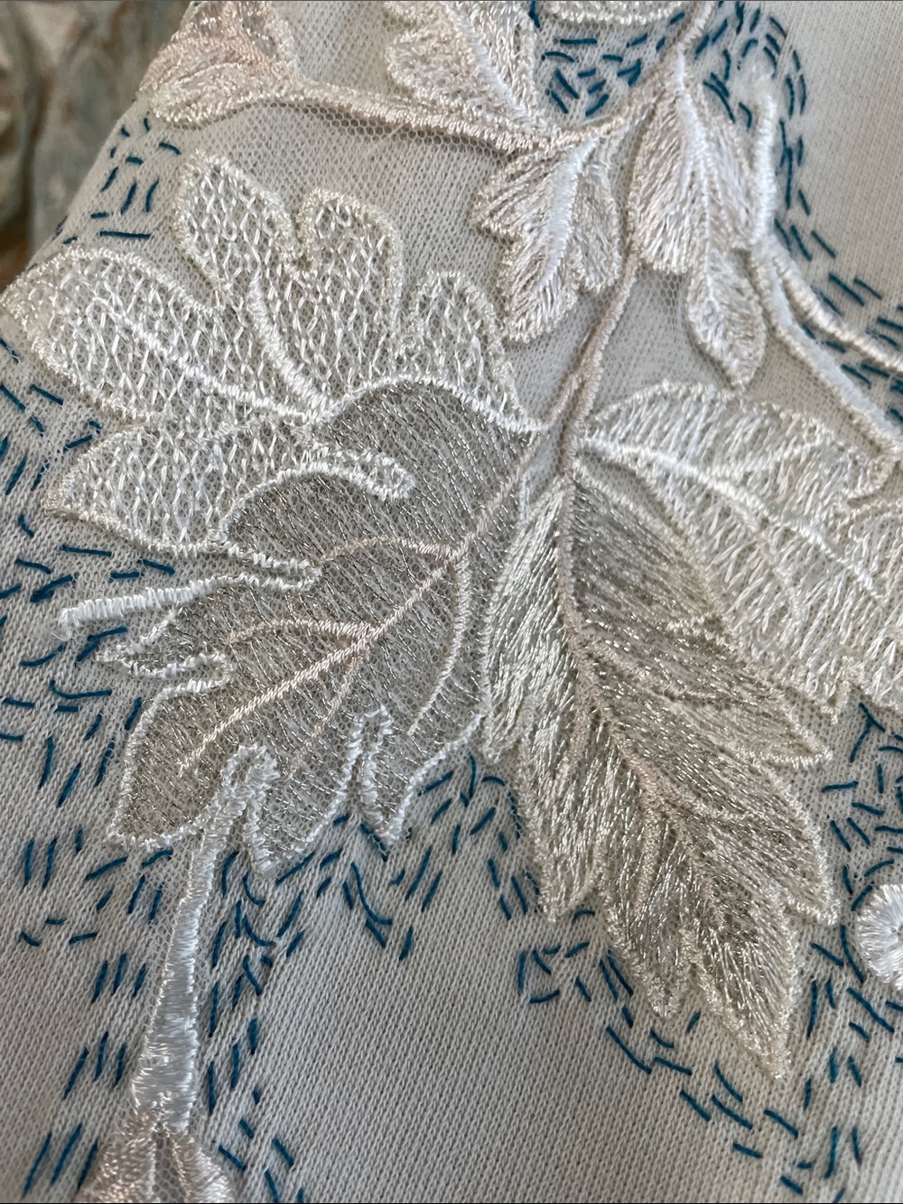 Free People Embroidered Cream Cardigan sweatshirt - Picture 10 of 17